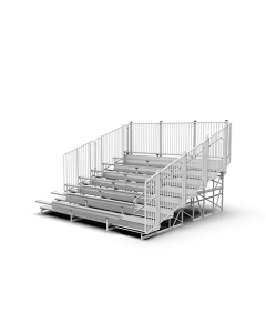 8 Row Aluminum Bleacher with Vertical Picket Fence - Proline Series