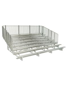 8 Row Aluminum Bleacher with Galvanized Steel Frame - Vertical Picket Fence - Baseline Series