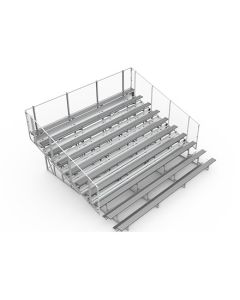 10 Row Aluminum Bleacher with Galvanized Steel Frame - Vertical Picket Fence - Baseline Series