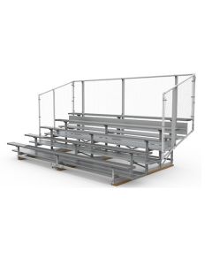 5 Row Transportable Aluminum Bleacher with Chain Link Fence - Vantage Series