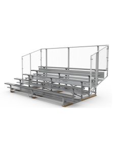 5 Row Transportable Aluminum Bleacher with Galvanized Steel Frame - Chain Link Fence - Vantage Series