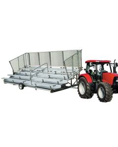 5 Row Transportable Aluminum Bleacher with Galvanized Steel Frame - Chain Link Fence - Proline Series