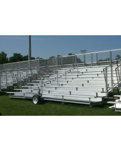 10 Row Transportable Aluminum Bleacher with Galvanized Steel Frame - Chain Link Fence - Baseline Series