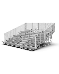 10 Row Transportable Aluminum Bleacher with Galvanized Steel Frame - Chain Link Fence - Proline Series