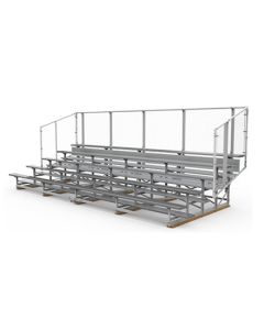 5 Row Transportable Aluminum Bleacher with Vertical Picket Fence - Baseline Series
