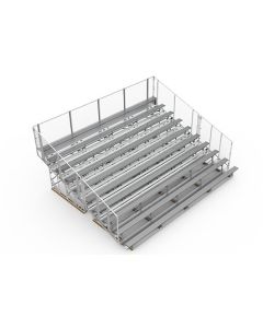 10 Row Transportable Aluminum Bleacher with Vertical Picket Fence - Vantage Series