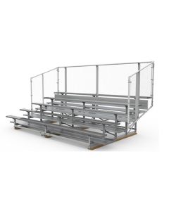 5 Row Transportable Aluminum Bleacher with Galvanized Steel Frame - Vertical Picket Fence - Vantage Series