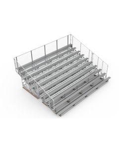 10 Row Transportable Aluminum Bleacher with Galvanized Steel Frame - Vertical Picket Fence - Vantage Series