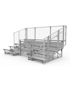 5 Row ADA Aluminum Bleacher with Galvanized Steel Frame - Chain Link Fence