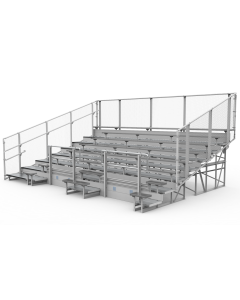 8 Row ADA Aluminum Bleacher with Galvanized Steel Frame - Chain Link Fence