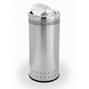 20-Gal. Precision Imprinted 360 Swivel Door Stainless Steel Waste Container