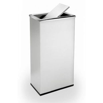 14-Gal. Precision Rectangular Swivel Door Stainless Steel Waste Container