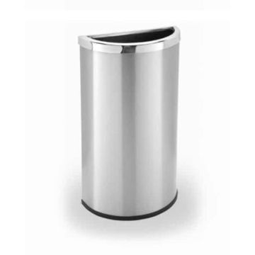 8-Gal. Precision Series Half Moon Stainless Steel Waste Container