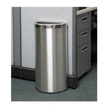 8-Gal. Precision Series Half Moon Stainless Steel Waste Container