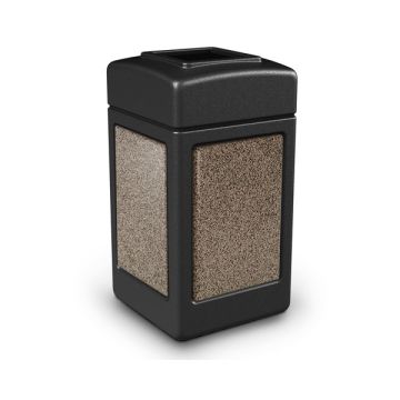 Square StoneTec Waste Container - Open Top - 42 Gallon