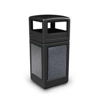 Square StoneTec Waste Container - Dome Lid - 42 Gallon