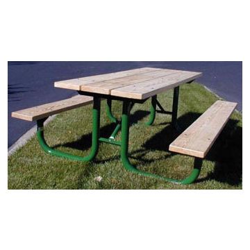 8-Ft. Treated Wood Picnic Table with 2-3/8 OD Painted Metal Frame