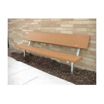 6-Ft. Stationary Wood Park Bench with 14-Gauge Galvanized Metal Frame