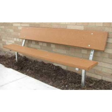 8-Ft. Stationary Wood Park Bench with 14 Gauge Galvanized Metal Frame