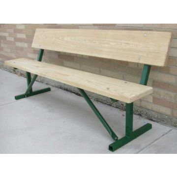 4-Ft. Wood Park Bench with 14-Gauge Galvanized Metal Frame - Portable