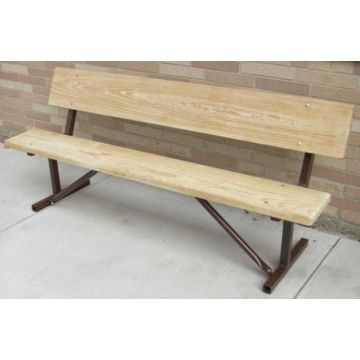 6-Ft. Wood Park Bench with 14-Gauge Galvanized Metal Frame - Portable