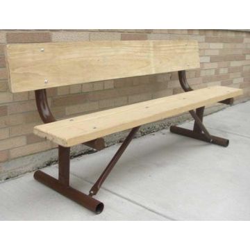 8-Ft. Portable Wood Park Bench with 2.375 OD Painted Metal Frame