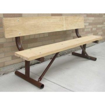 6-Ft. Portable Wood Park Bench with 2.375 OD Painted Metal Frame