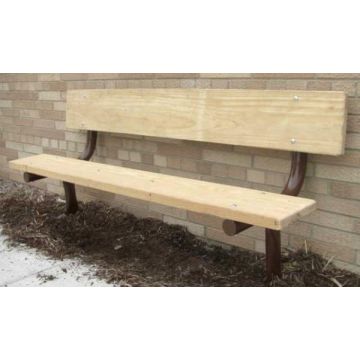 6-Ft. Stationary Wood Park Bench with 2.375 OD Painted Metal Frame