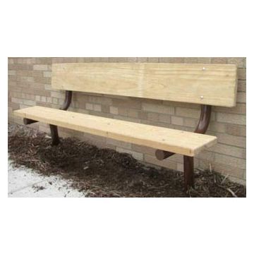 5-Ft. Stationary Wood Park Bench with 2.375 OD Painted Metal Frame