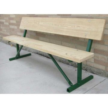 8-Ft. Portable Wood Park Bench with 14-Gauge Painted Metal Frame