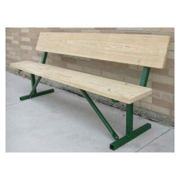 4-Ft. Portable Wood Park Bench with 14-Gauge Painted Metal Frame