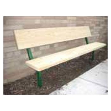 5-Ft. Stationary Wood Park Bench with 14-Gauge Painted Metal Frame