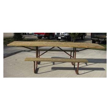 10-Ft. ADA Wood Picnic Table with 11-Gauge Galvanized Metal Frame - PRE-DRILLED PLANKS