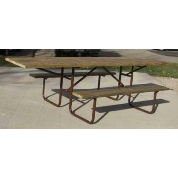 10-Ft. Wood ADA Picnic Table with 11-Ga. Painted Metal Frame - PRE-DRILLED