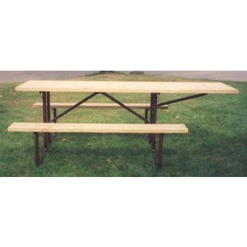 8-Ft. Treated Wood ADA Picnic Table with 11-Gauge Painted Metal Frame
