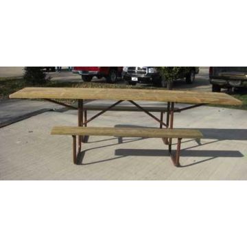 10-Ft. Wood ADA Picnic Table with 14-Gauge Painted Metal Frame