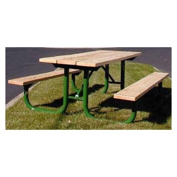 5-Ft. Wood Picnic Table with 2.375 OD Painted Metal Frame