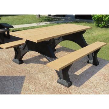 Step-Over Recycled Plastic Picnic Table