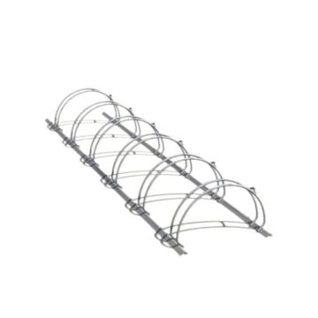 6-Bike Single-Sided Circular Hot-Dip Galvanized Bike Rack - 8'L
