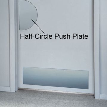 Stainless Steel Half-Circle Door Push Plate 14 x 8