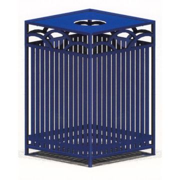 32-Gal. Summerfield Series Square Open Top Metal Trash Receptacle