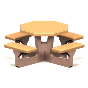 Octagonal Concrete Picnic Table - 4 seats
