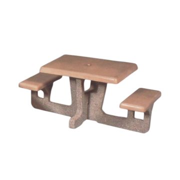 Rectangular Concrete Picnic Table - 2 Seats