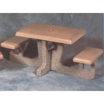 Rectangular Concrete Picnic Table - 2 Seats