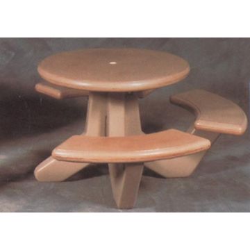 66Dia. 'Mesa' Round Concrete Picnic Table - 3 Seats