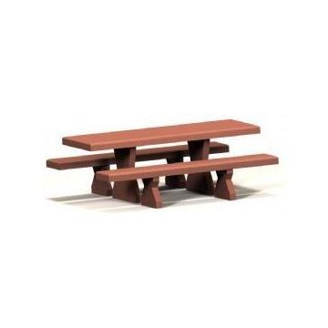 7'L Contemporary Rectangular Concrete Picnic Table - Detached Benches