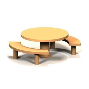 60Dia. Round Concrete Picnic Table