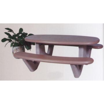 Rectangular-Oval Concrete Picnic Table