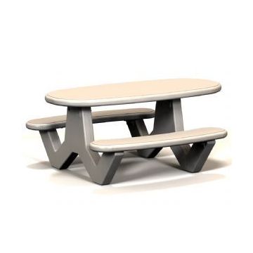 ADA Rectangular-Oval Concrete Picnic Table