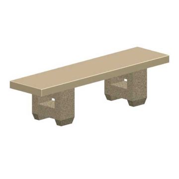 7.5ft Flat Concrete Bench
